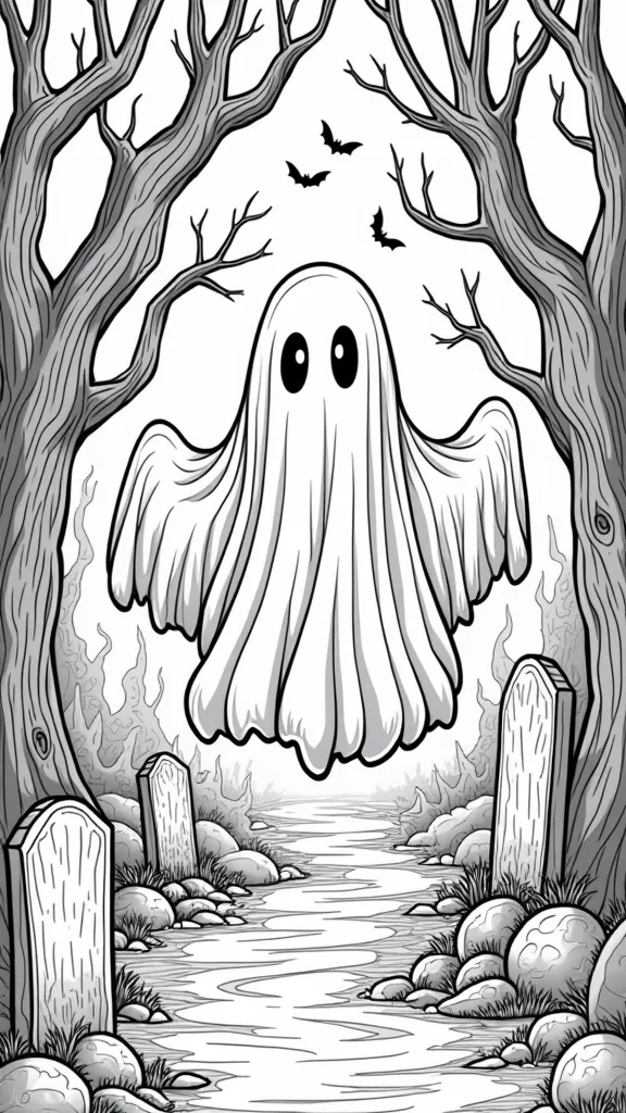 scary ghost coloring pages